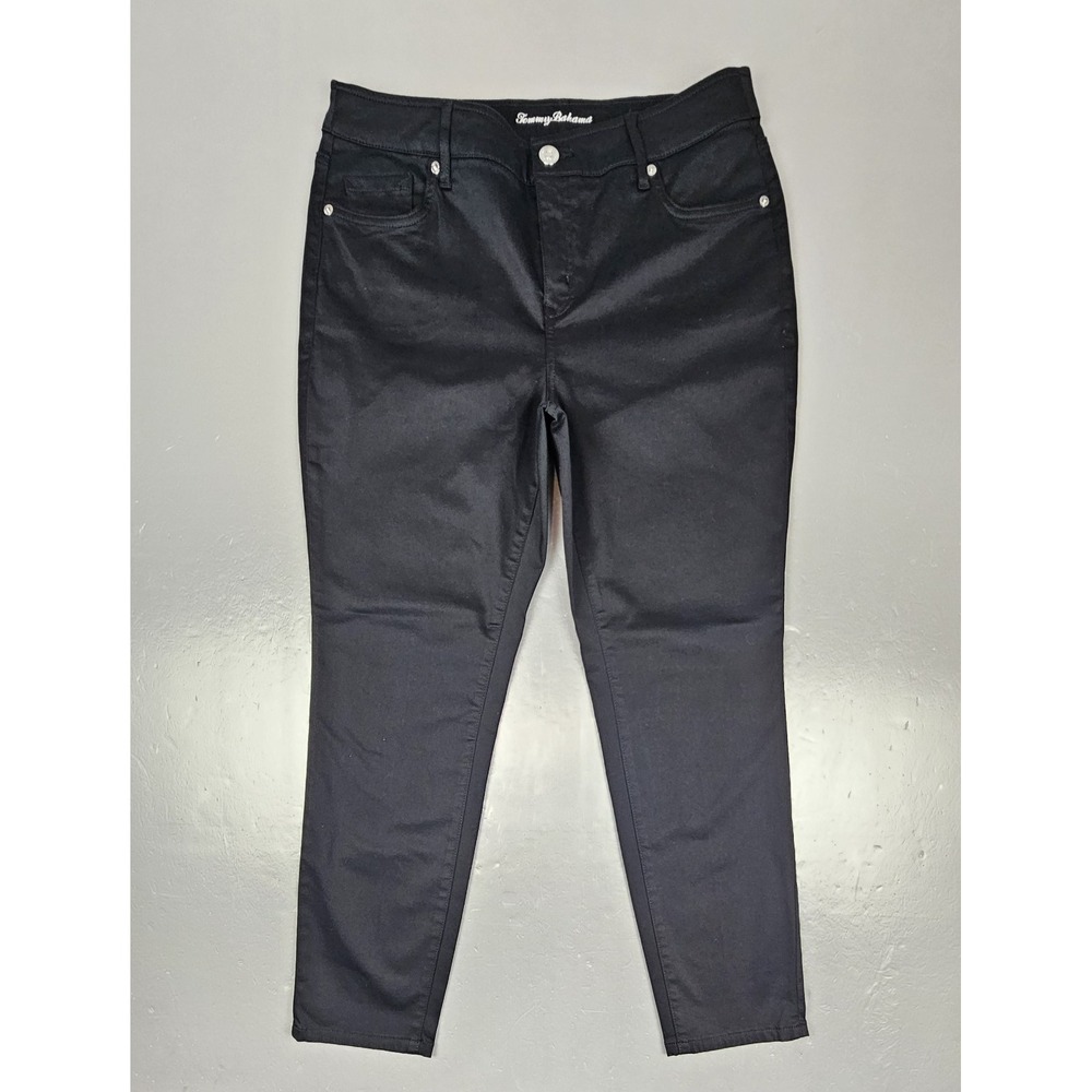 Tommy Bahama Pants Womens 32x28 Borcay Beach High Rise Ankle Black Stretch